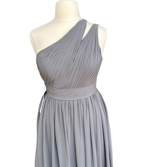 Azazie Womens Molly in‎ Steel Grey Bridesmaid/ Evening Dress Size:10 AZ1542918 - Picture 4 of 13